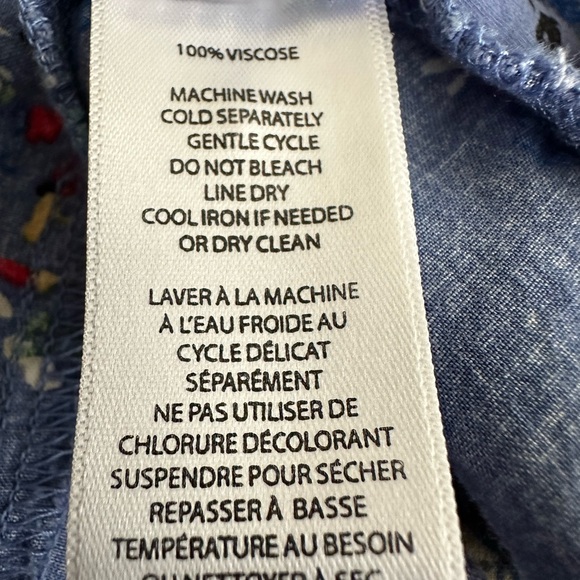 Beachlunchlounge Blue Floral Flutter Sleeve Shift Sun Dress  Size Large - Picture 11 of 13